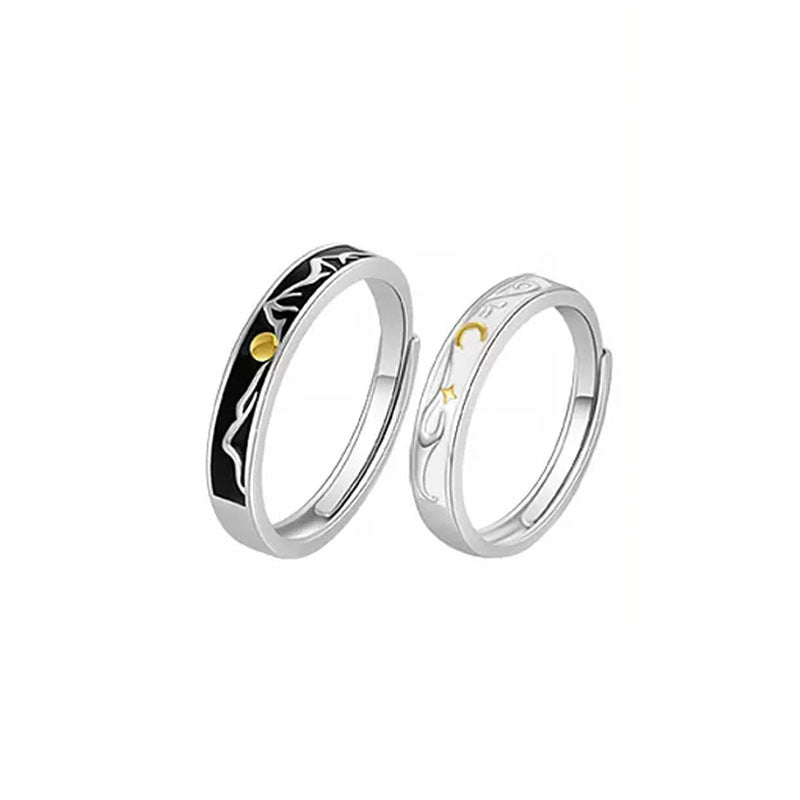 Sterling Sier Design Pair Adjustable Birthday Rings