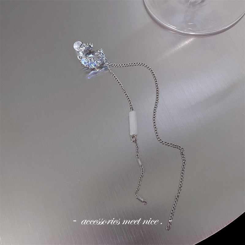 Women's Niche Personality Opal Stone High-grade Asymmetric Earrings