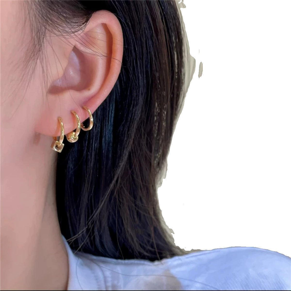 Square Ball Simple Auricular Needle Fashion Frosty Stud Earrings