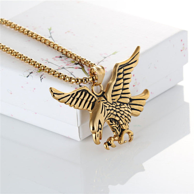 Promotion Eagle Catch Pearl Chain Titanium Steel Pendants