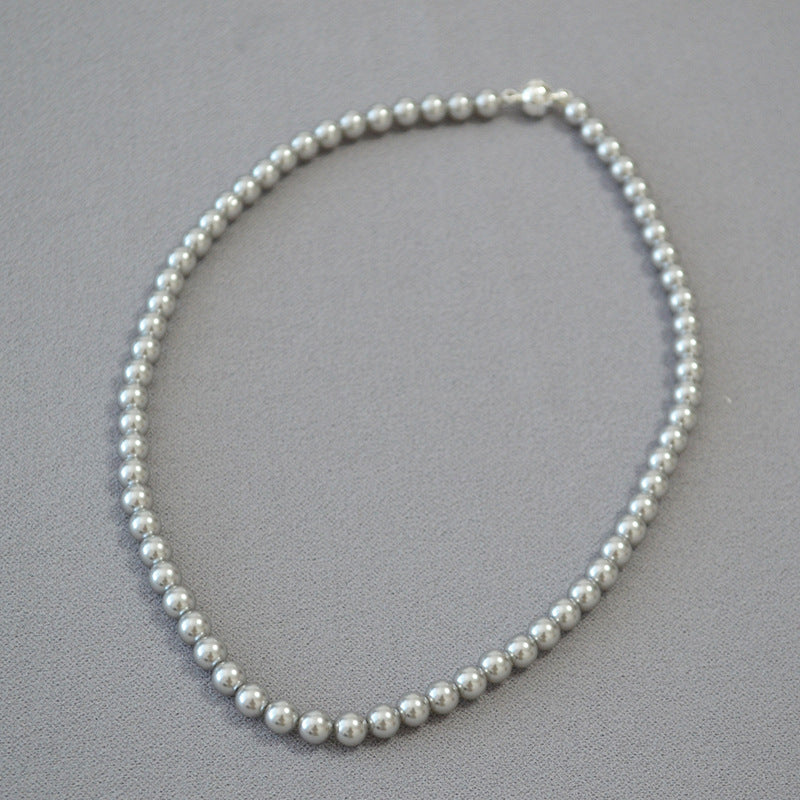 Colliers de pull à boucle magnétique pour femmes, à reflets circulaires, Imitation de perles