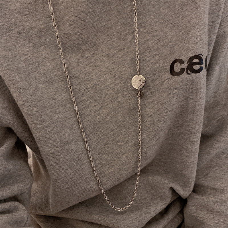 Women's Pendant Titanium Steel Design High-grade Sweater Chain Necklaces