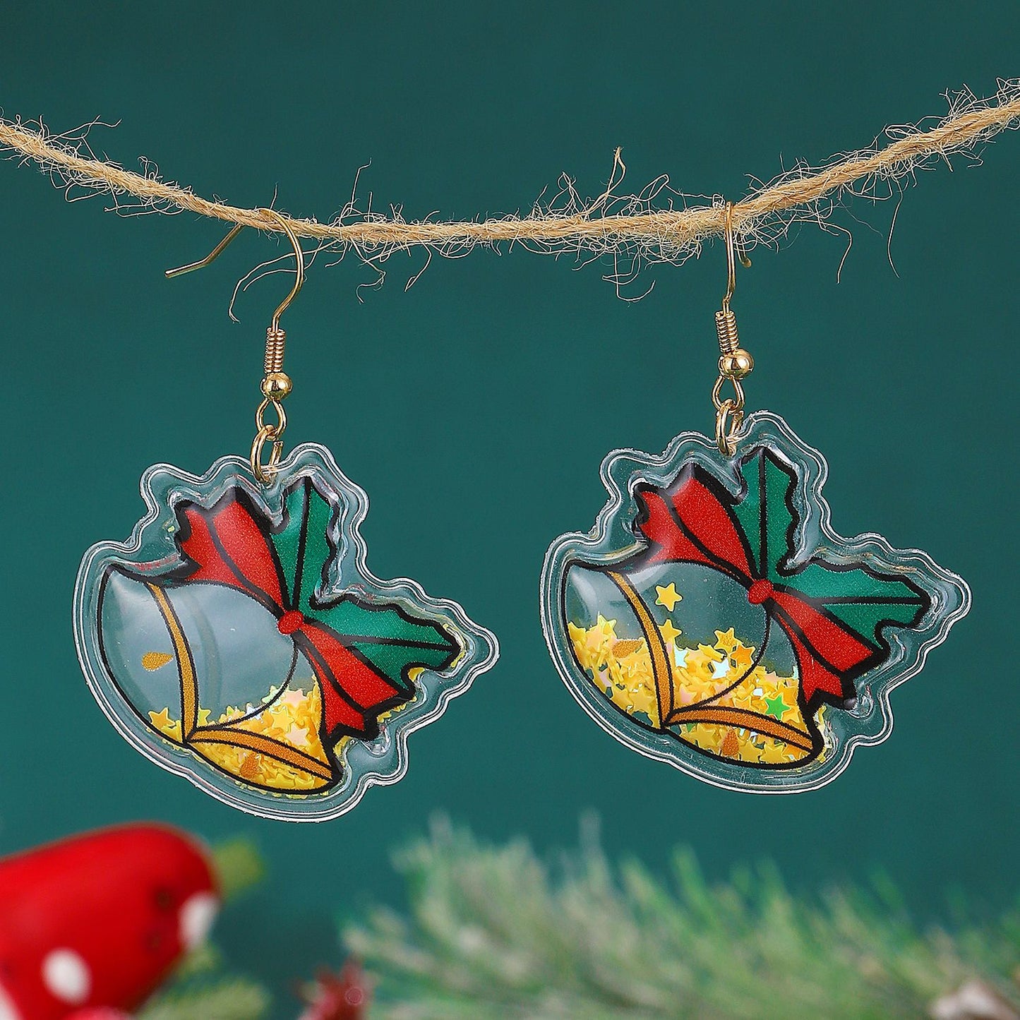 Female Sweet Cute Santa Tree Cartoon Earrings