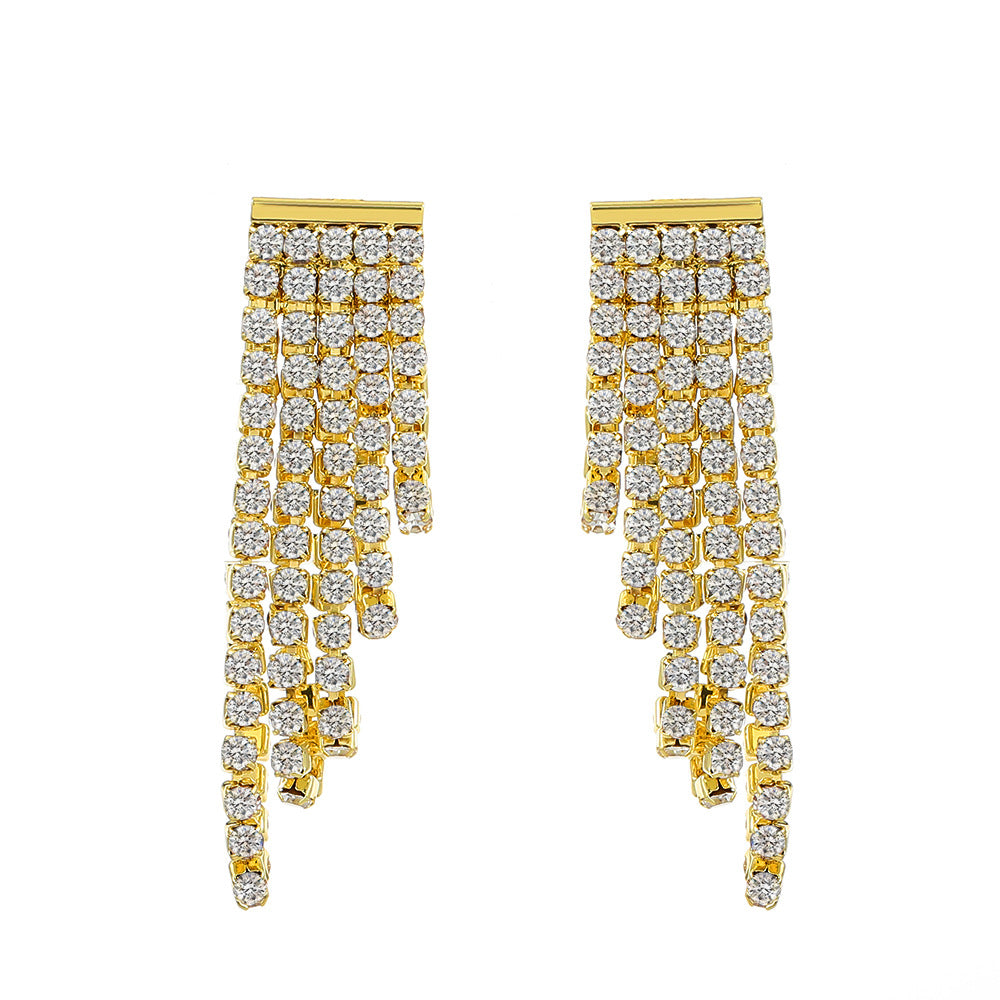 Exaggerated Long Fringe Summer Temperament Copper Earrings