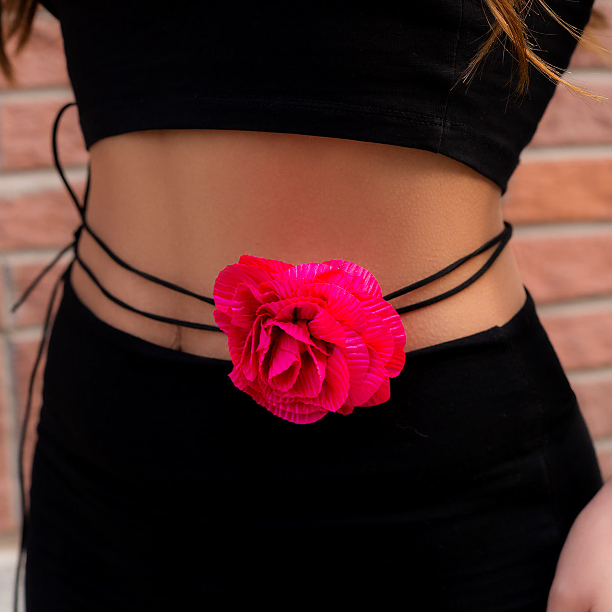 Ornement pour femmes Veet collier de fleurs plante grands colliers