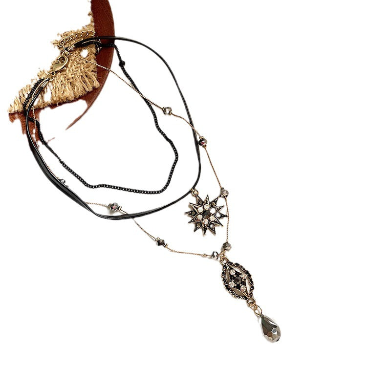 Collar Long Chain Pendant Vintage Stacked Female Clavicle Necklaces