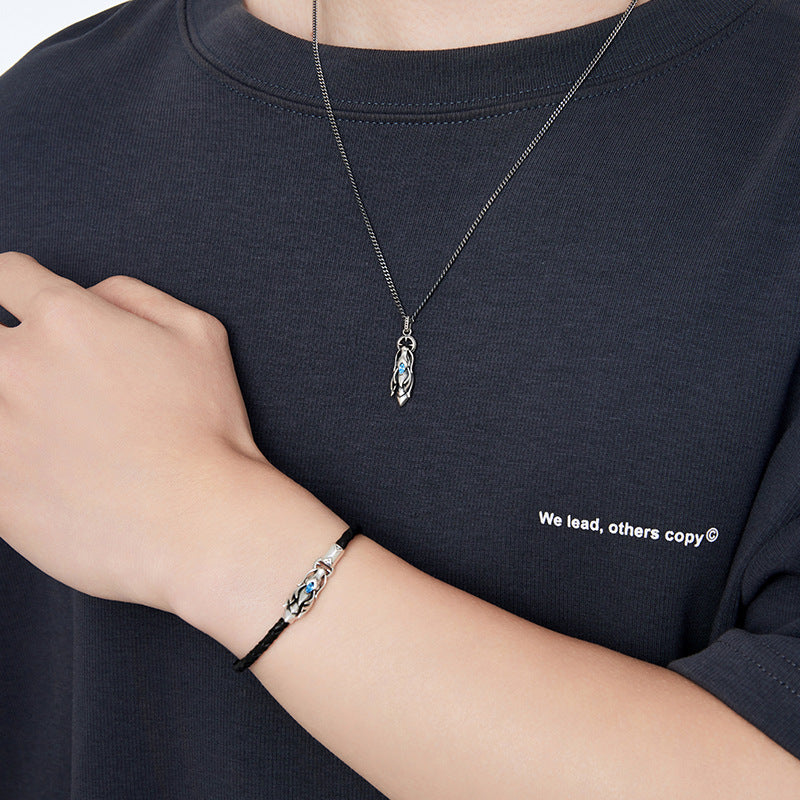 Men's Sterling Sier Cologne Trendy Niche Design Clavicle Chain National Necklaces