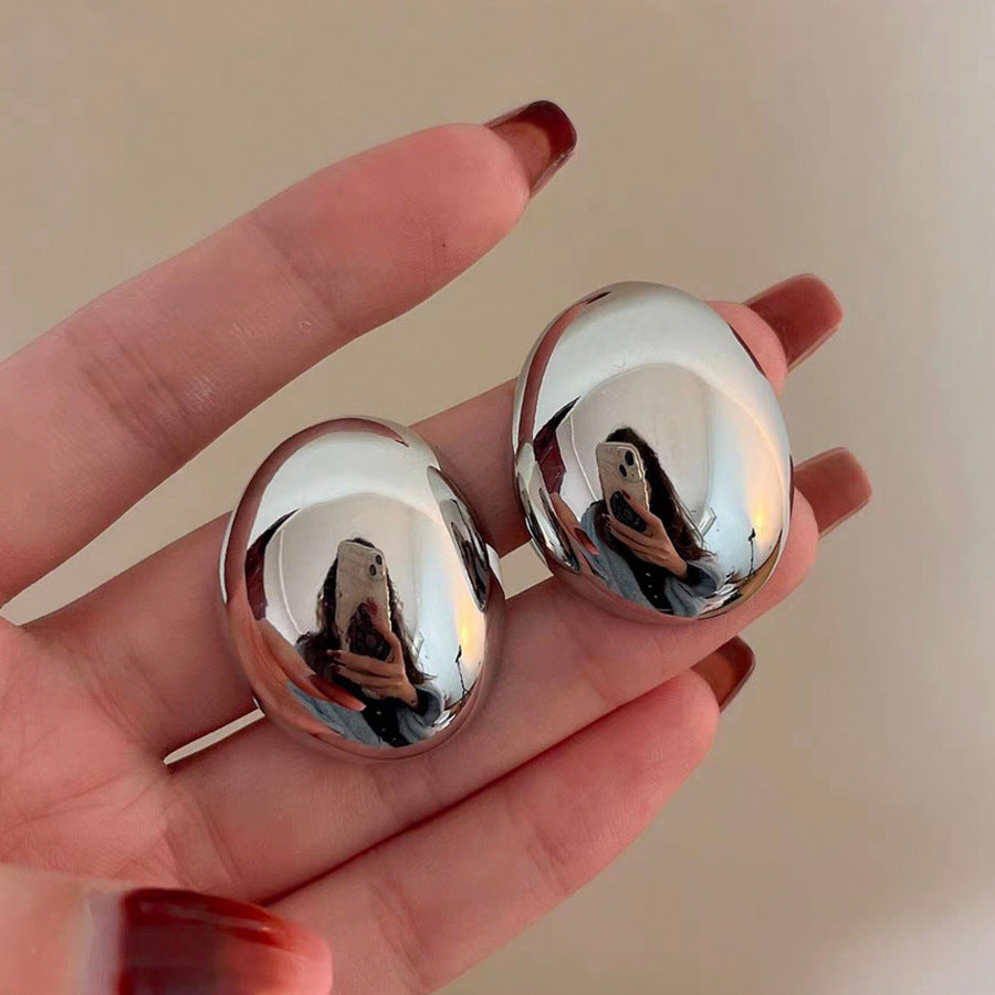 Women's Large Three-dimensional Design Advanced Sier Exaggerated Earrings