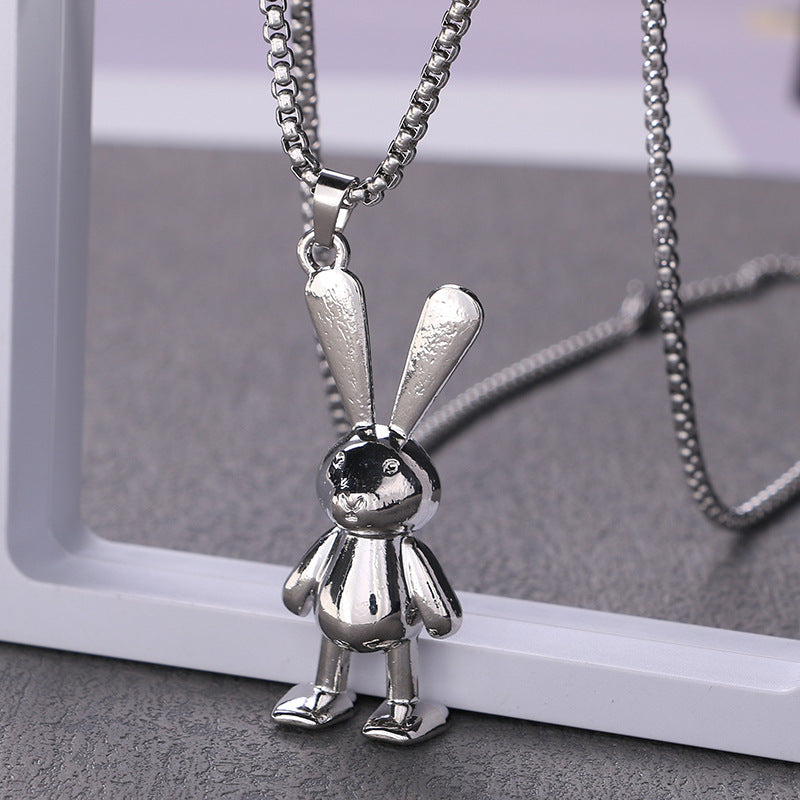 Lightning Rabbit Couple Bunny Titanium Steel Male Necklaces