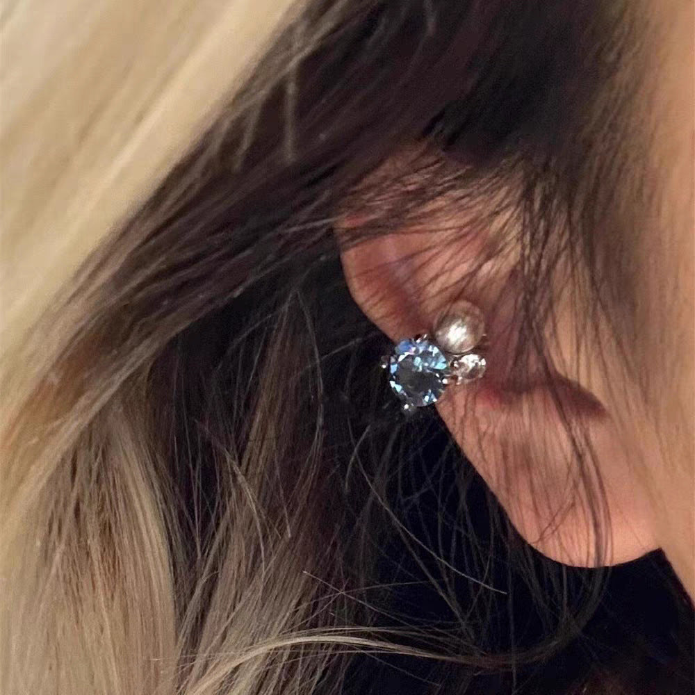 Pearl Light Luxury Zircon Cold Niche Ear Clip