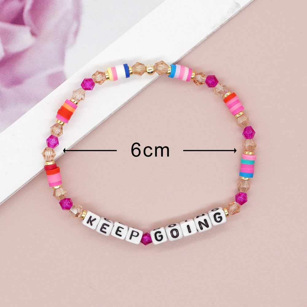 Perlen bunte Polymer Clay Kristall handgefertigte Armbänder