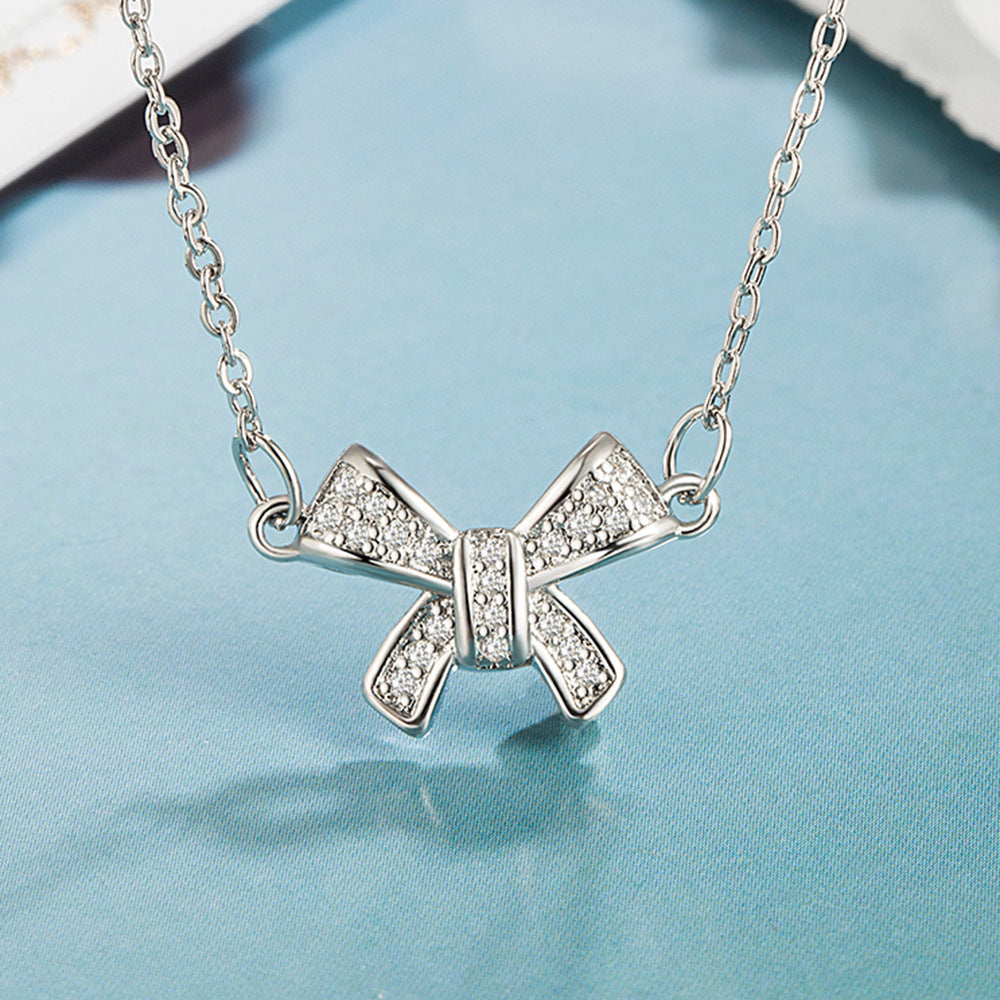 Style Bow Pendant Fashion Temperament Entry Necklaces