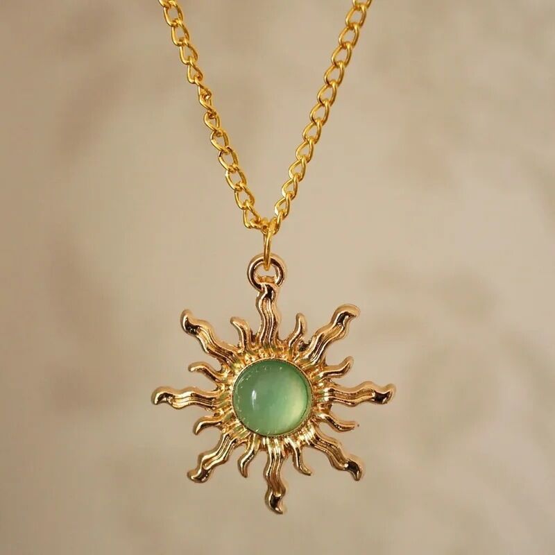 Women's Bohemian Air-cooled Gold Light Green Sun Earrings
