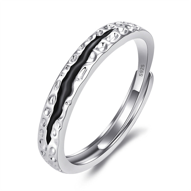 Of Trendy Open-end Personality Fashion Black And Rings