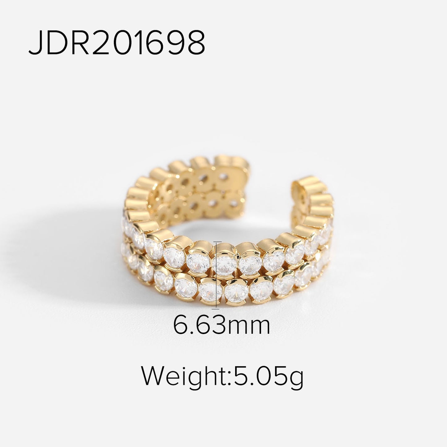 Women's Plated Trinket Brass Strip Zircon Jewelry Shiny Rings