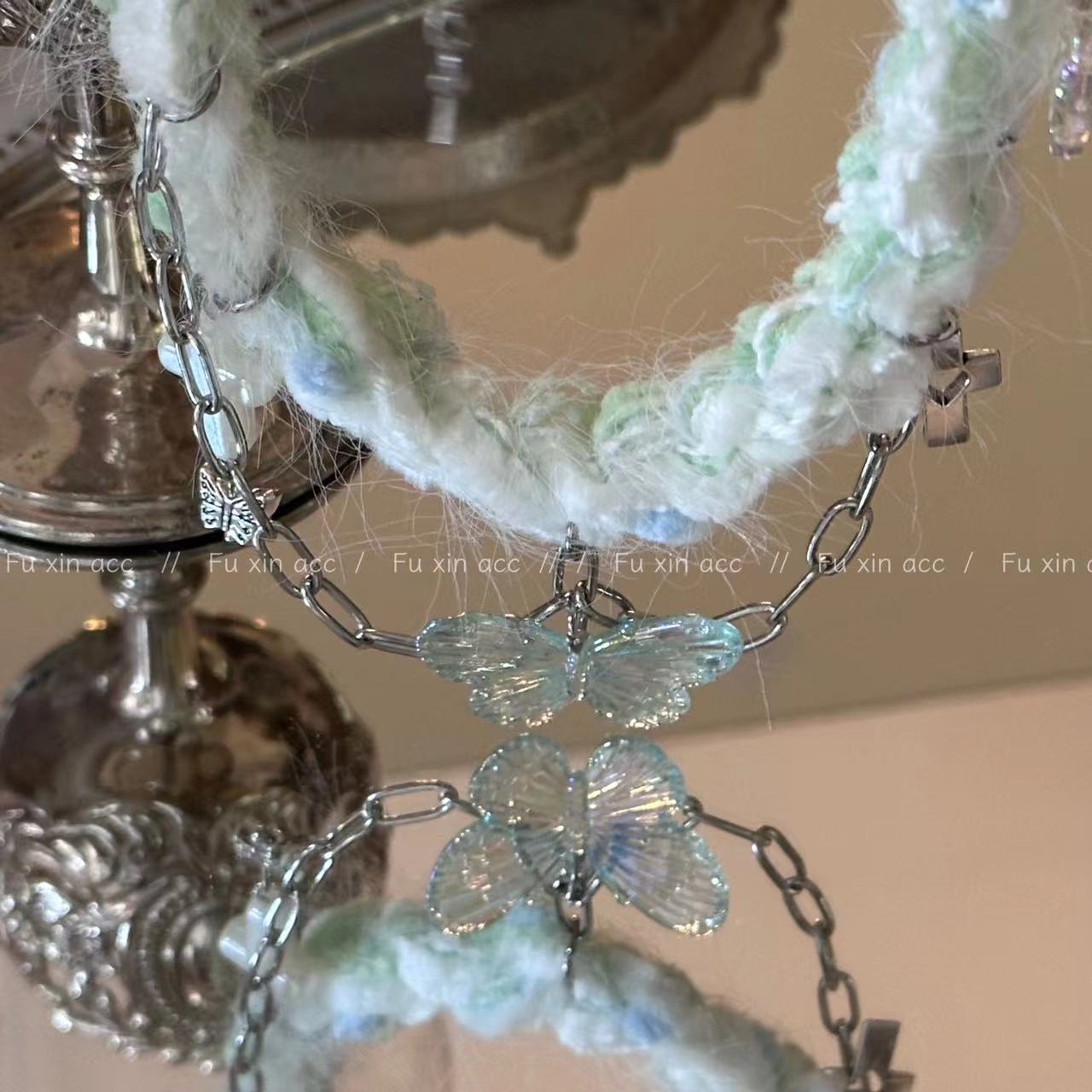 Exquisite Schmetterlings-Strick-Plüsch-Quasten-Nischen-Design-Modehalsketten
