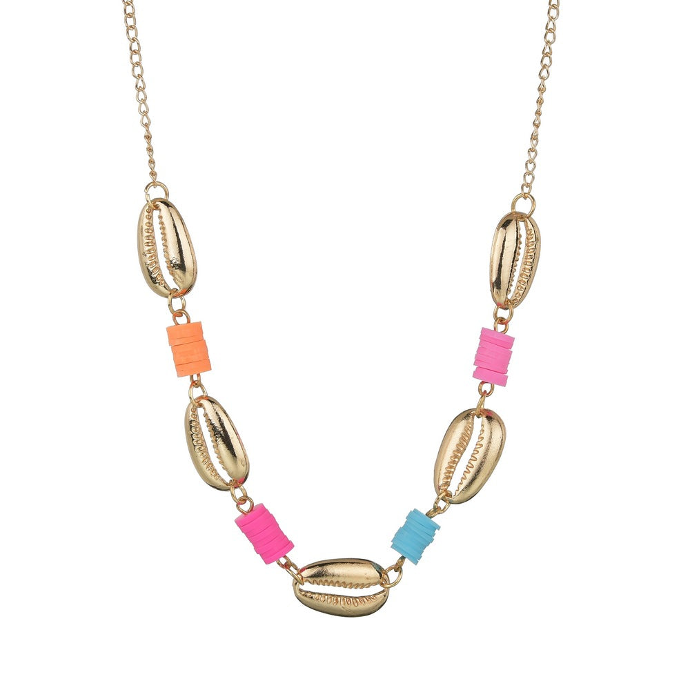 Women's Bohemian Alloy Shell Fashion Polymer Clay Clavicle Necklaces