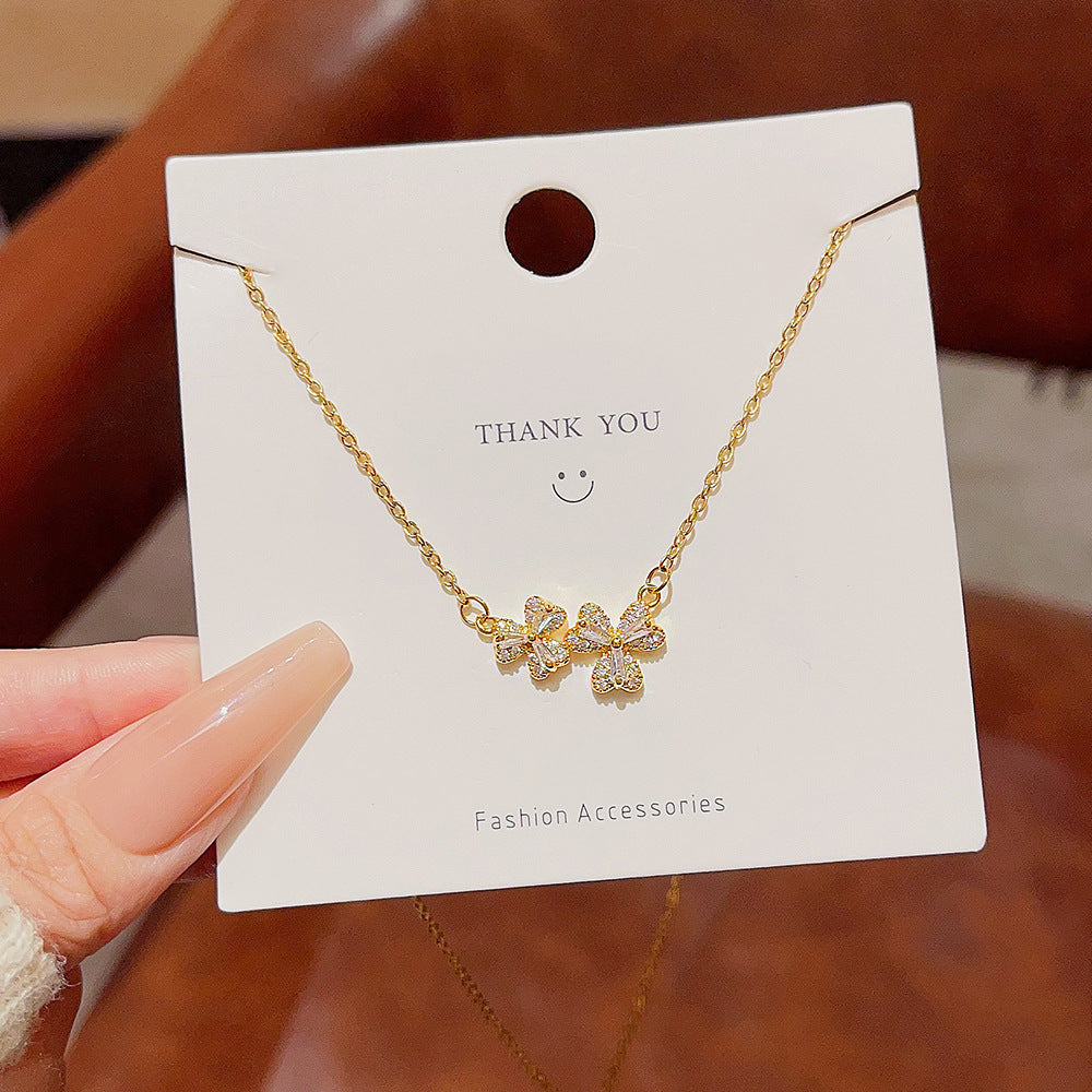 Colliers de chaîne de clavicule de luxe pour femmes, ne se décolore pas, légers, minoritaires