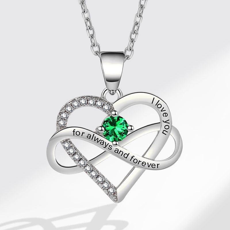 Colliers simples en forme de coeur avec micro incrustation de mode lettrage