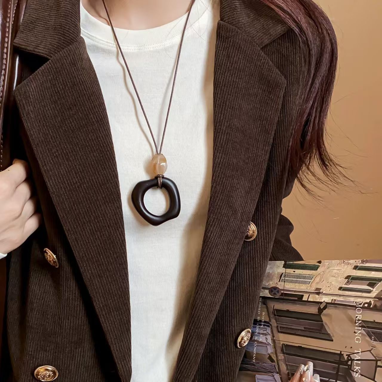 Women's Retro Long Irregular Ethnic Style Adjustable Halter Sweater Necklace