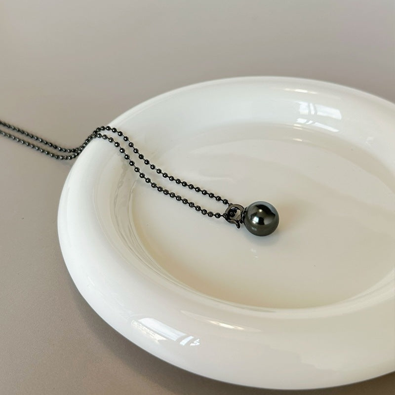 Circle Aurora Stackable Wear Colliers de perles noires
