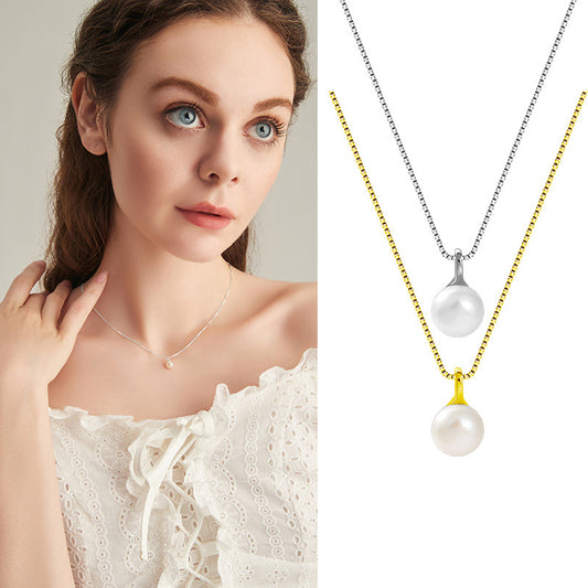 Chaîne de pull naturelle pour femmes, colliers légers courts de haute qualité