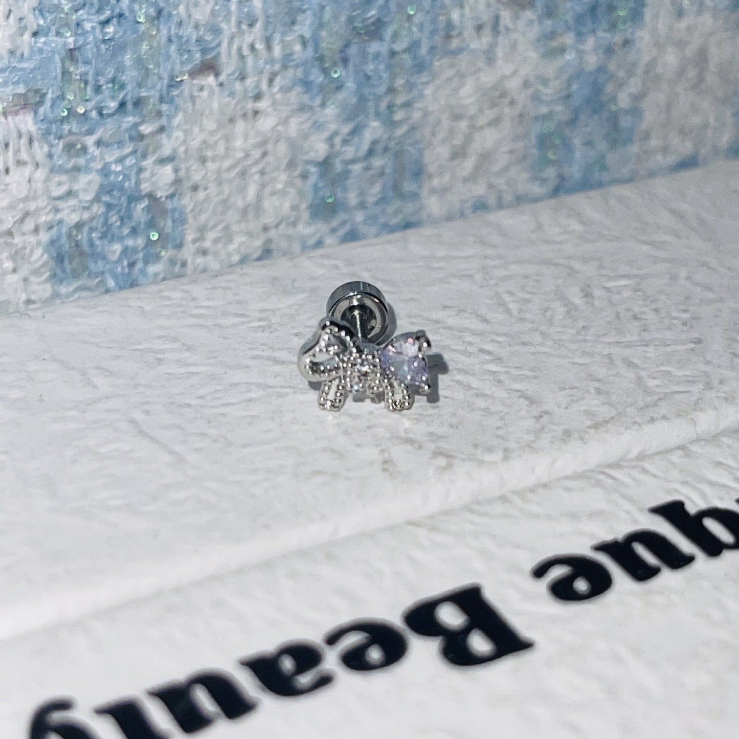Zircon Fresh Medical Titanium Steel Ear Bone Fairy Butterfly Full Earrings