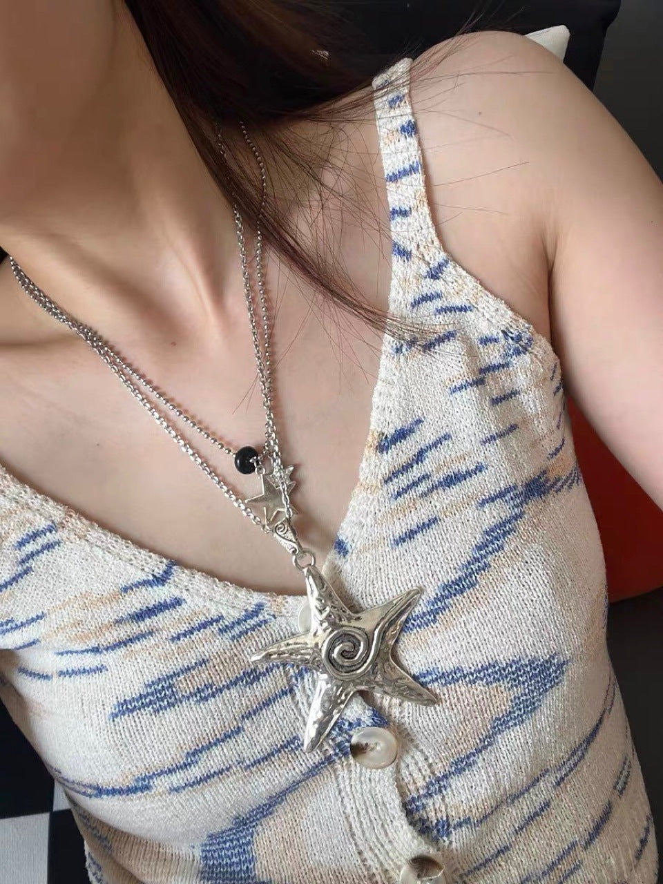 Colliers exagérés avec pendentif à cinq branches Sweet Cool Star