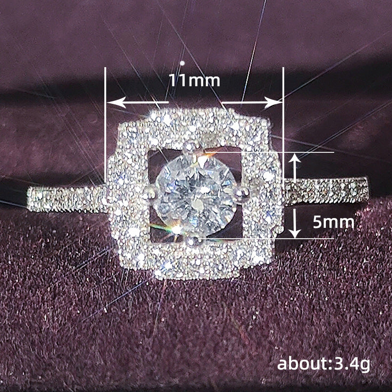 Women's Shi Flower Proposal Engagement Hollow Zircon Rings
