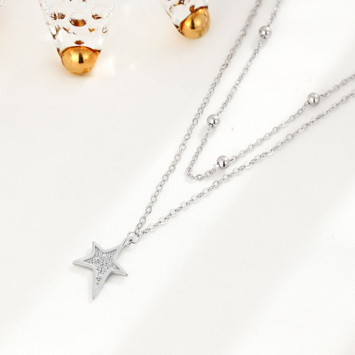 Women's Diamond Beads Temperamental Minority High-grade Ornament Style Necklaces