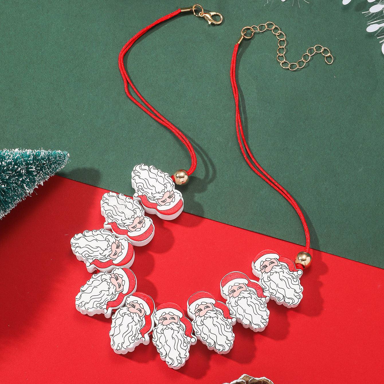 Kreative personalisierte Cartoon-Nischen-Weihnachtsmann-Halsketten für Damen und Herren