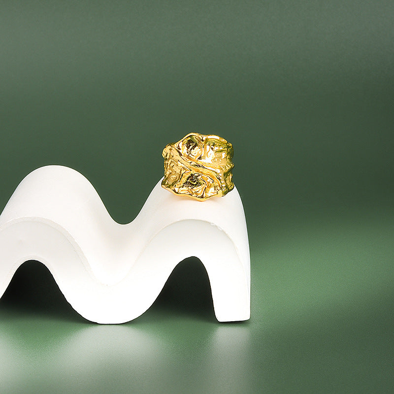 Irregular Pleated Tin Foil Personalized Jewelry Rings