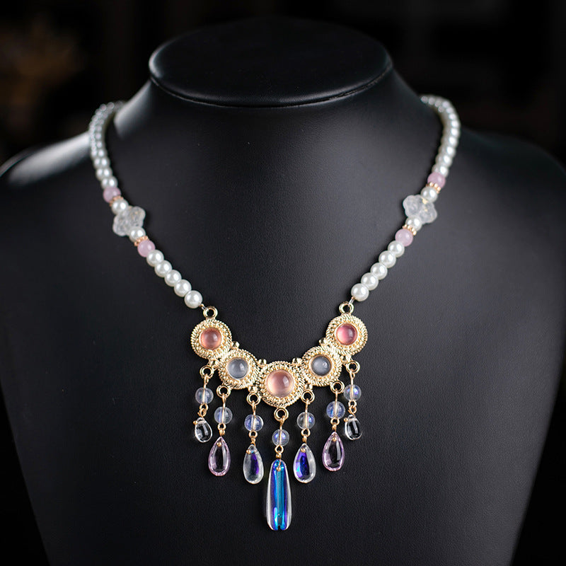 Ancient Style Lotus Seedpod Leaf Of Precious Necklaces