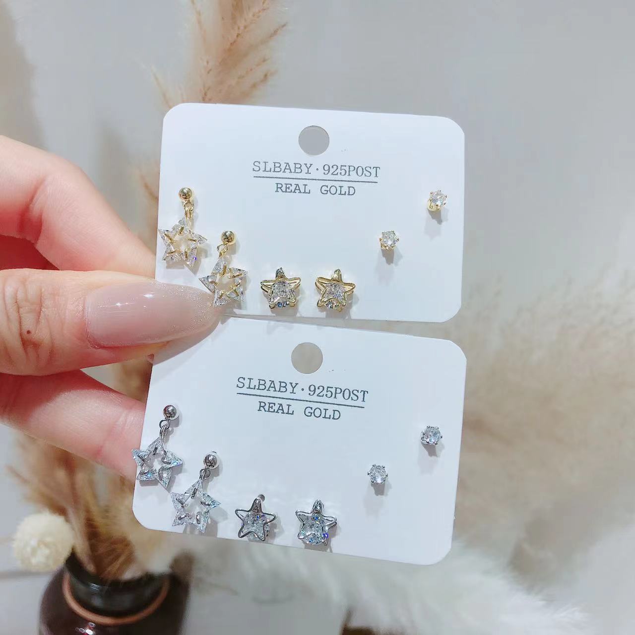 Geometric Light Luxury Zircon For One Earrings