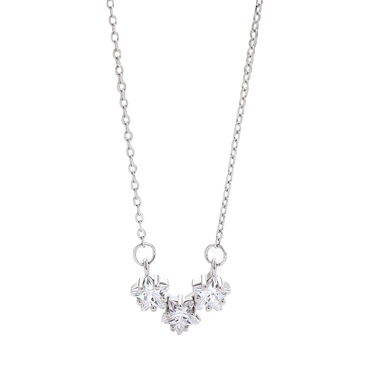 Sier Red Diamond Five-Pointed Star Light Luxus-Minderheitshalsketten