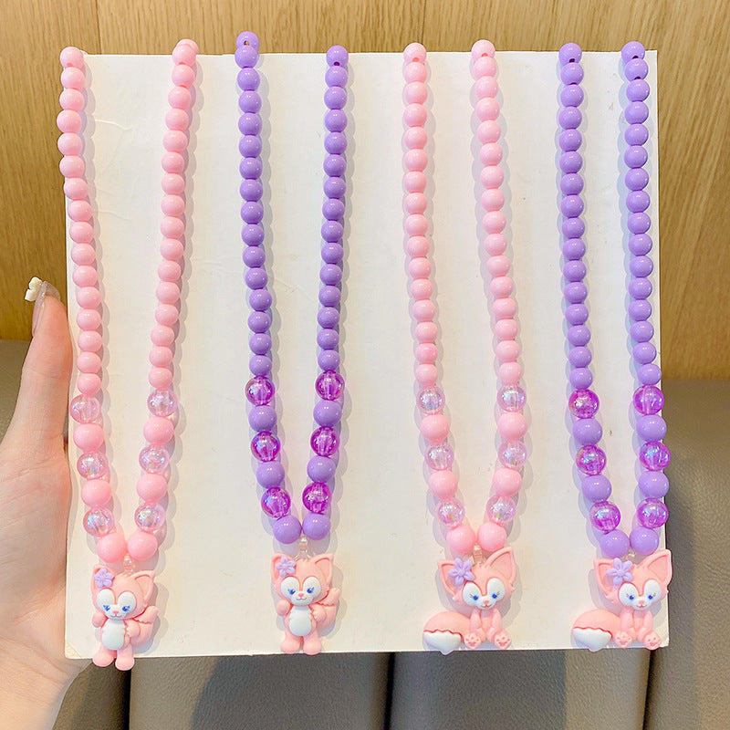 Costume à pince d'oreille Belle rose pour enfants, petits colliers de princesse