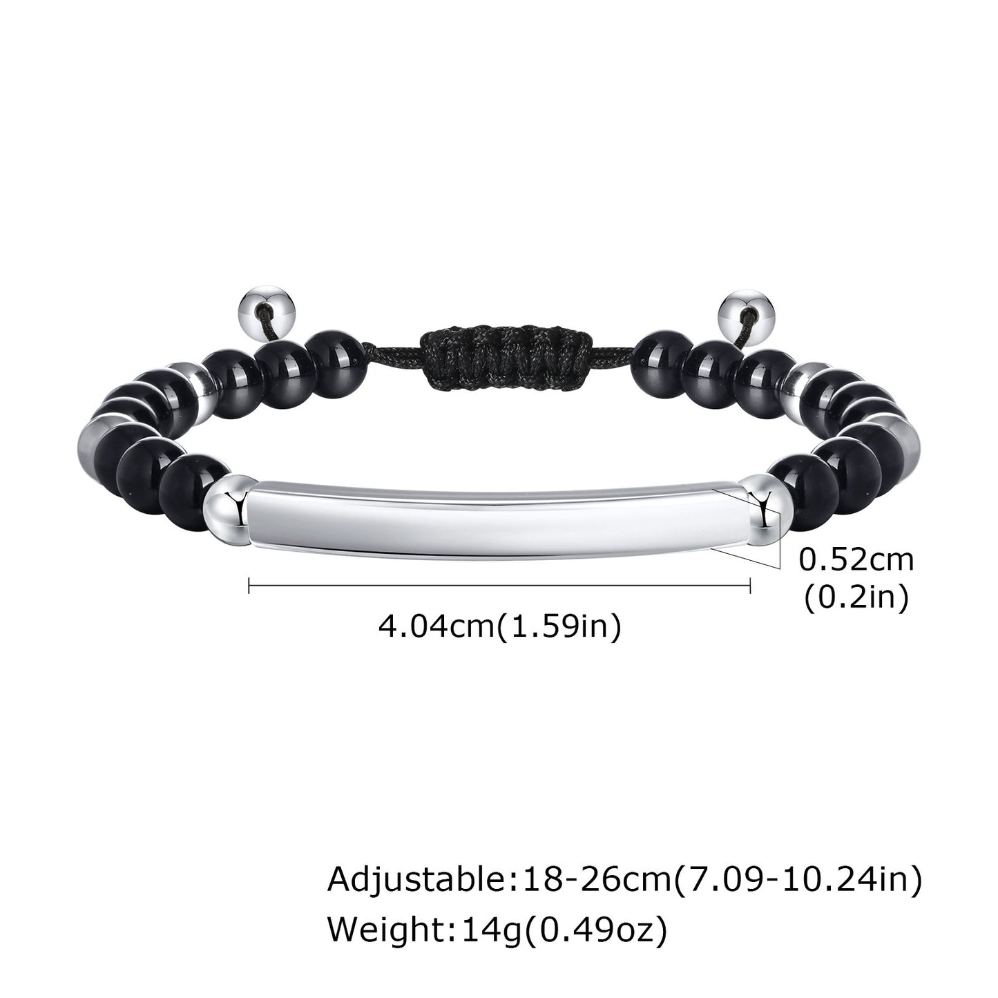 Steel Curved Natural Tigereye Agate Bead Adjustable Can Carve Bracelets