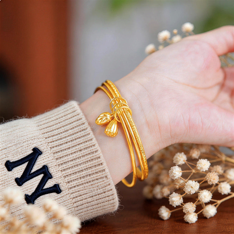 Three-circle Sweet Cute Style Iii Lotus Seedpod Flower Bracelets