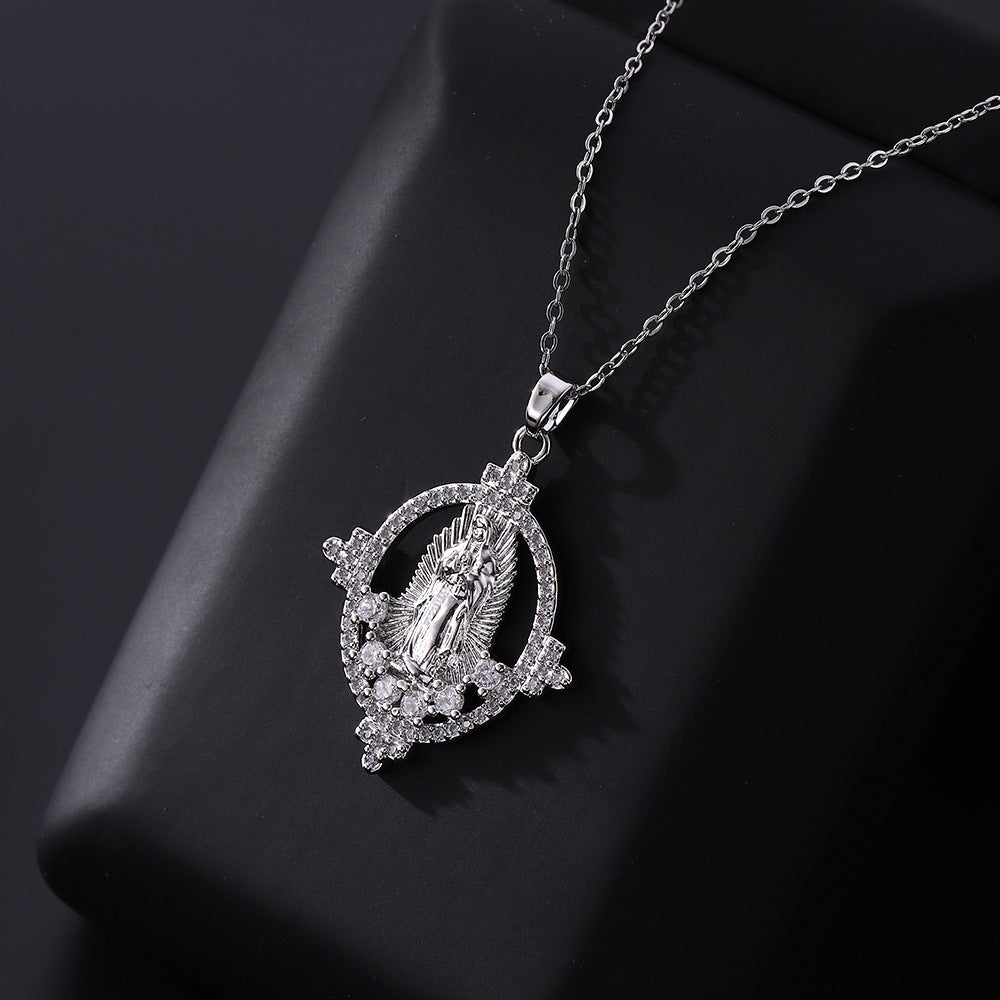Ornament Vintage Virgin Mary Micro Pendant Necklaces