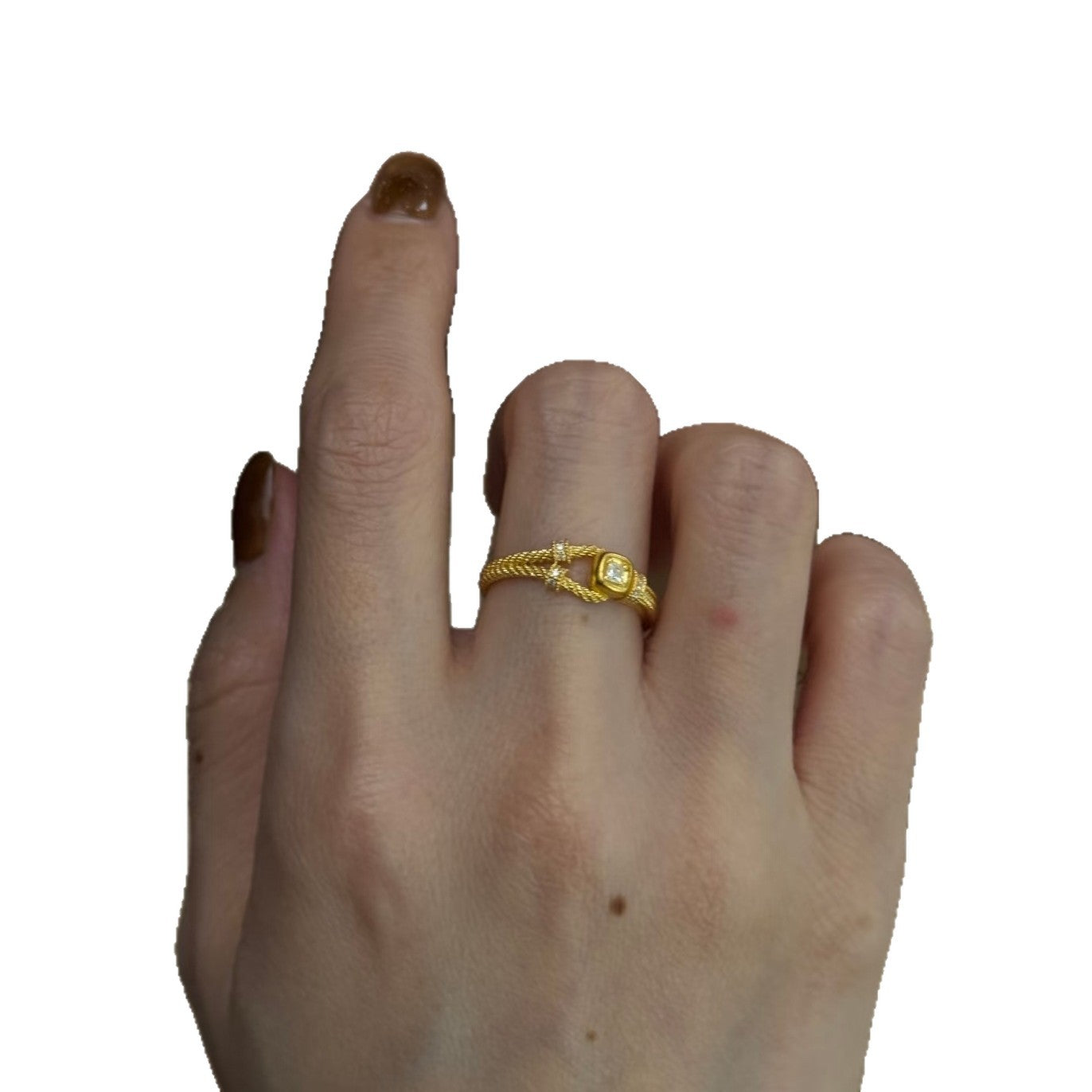 Chinese Retro Vachette Clasp Female Niche Unique Design Light Luxury Ring