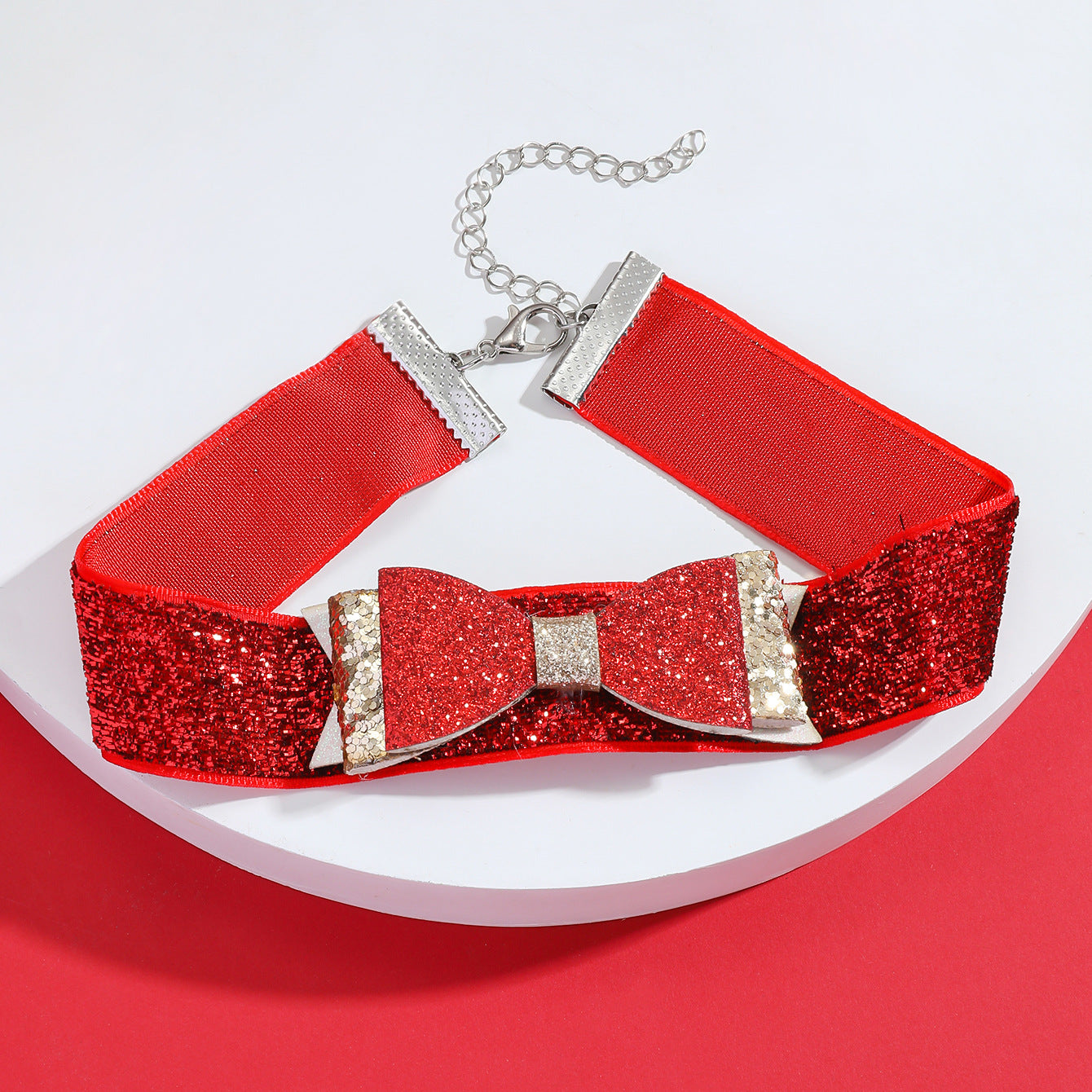 And Cute Santa Claus Elk Bow Necklaces