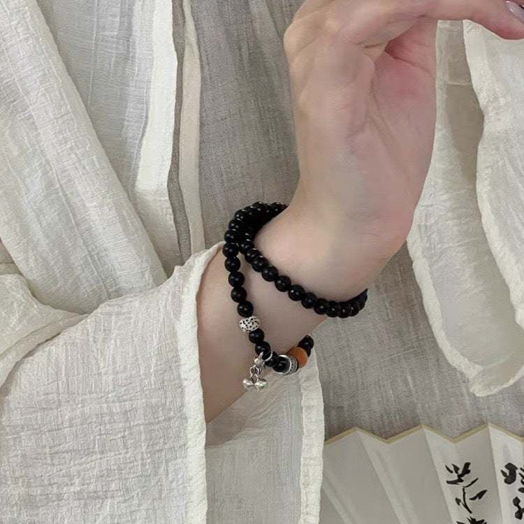 Colliers de perles faits à la main avancés de niche de cloche d'ébène pour femmes