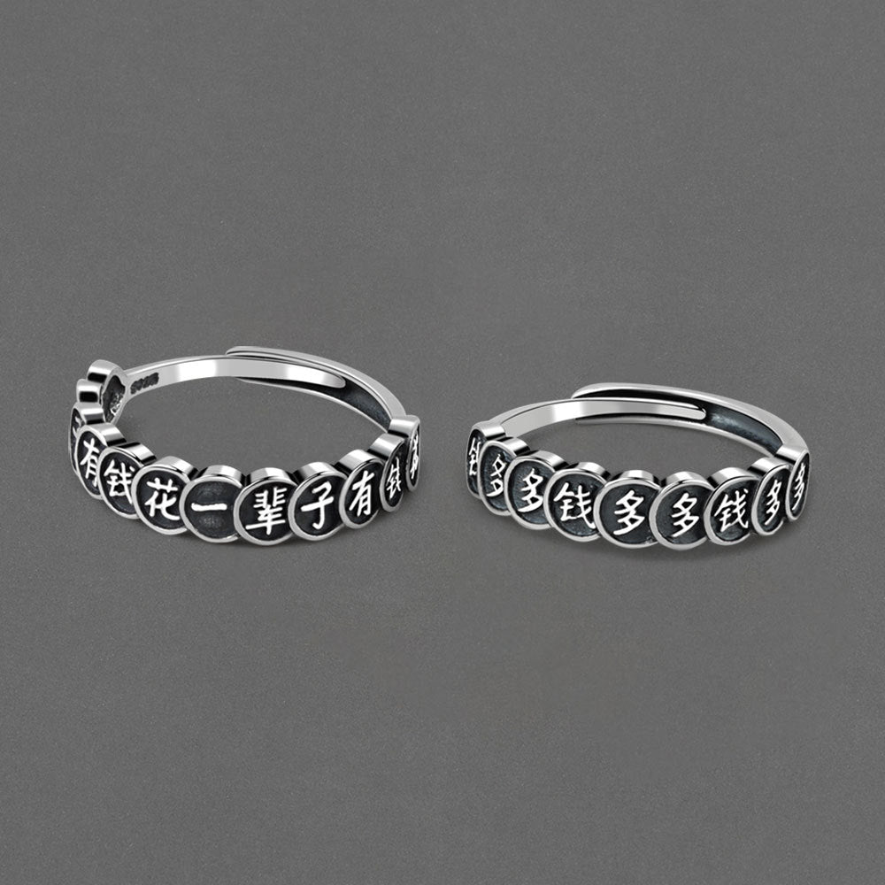 Flower Vintage Thai Sier Distressed Simple Everyday Joker Rings