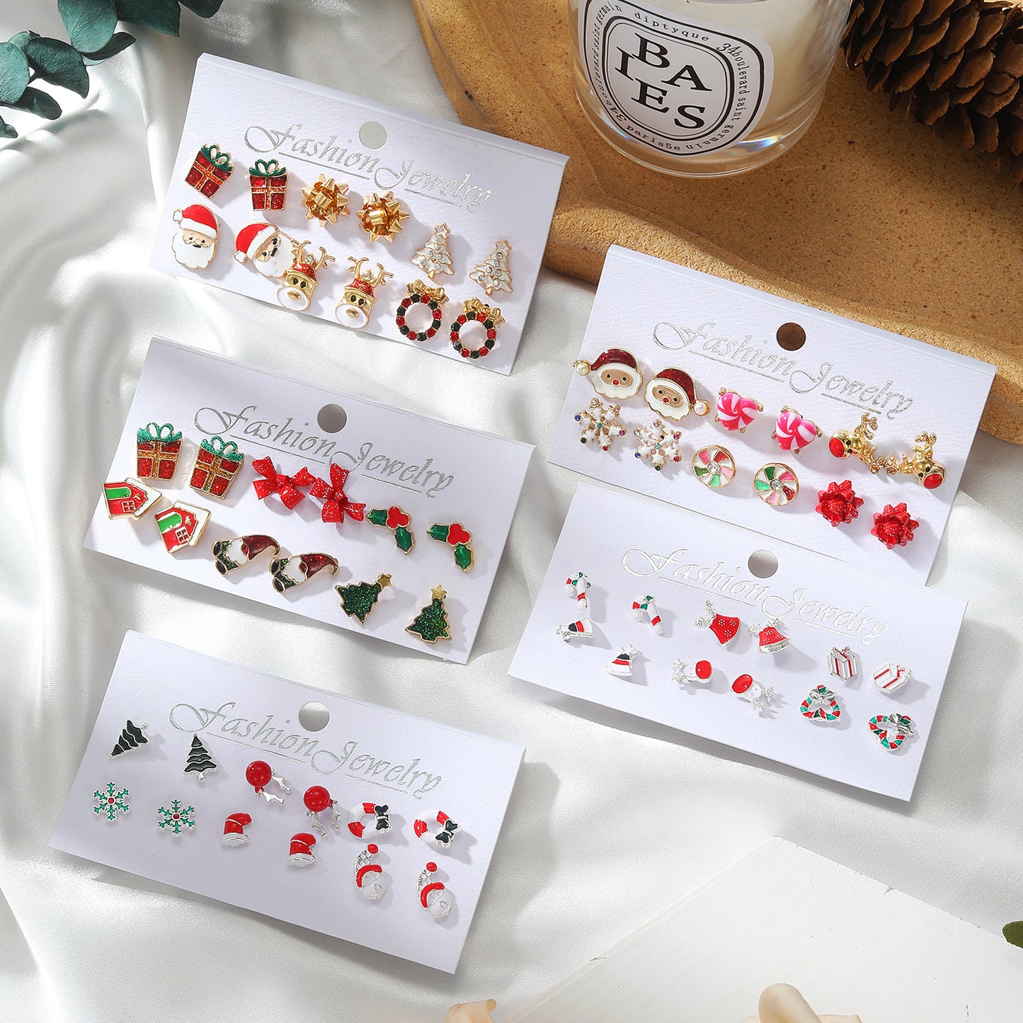 Costume combiné de cloche de flocon de neige, boucles d'oreilles de béquille d'égouttement de dessin animé