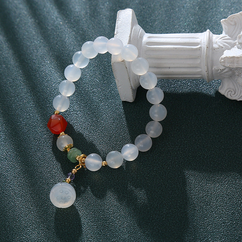 Retro einfache geometrische Achat-Ethno-Lotus-Armbänder