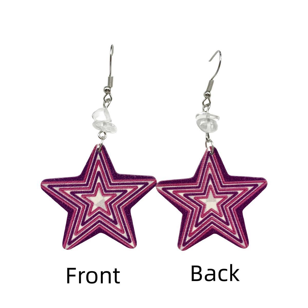Accessories Five-pointed Star Wind Personalized Eardrops Earrings