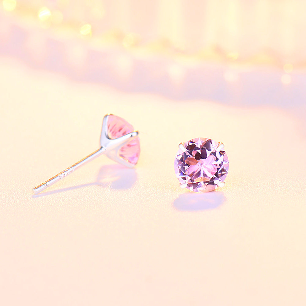 Women's Sterling Sier Needle Simple Niche Zircon Earrings