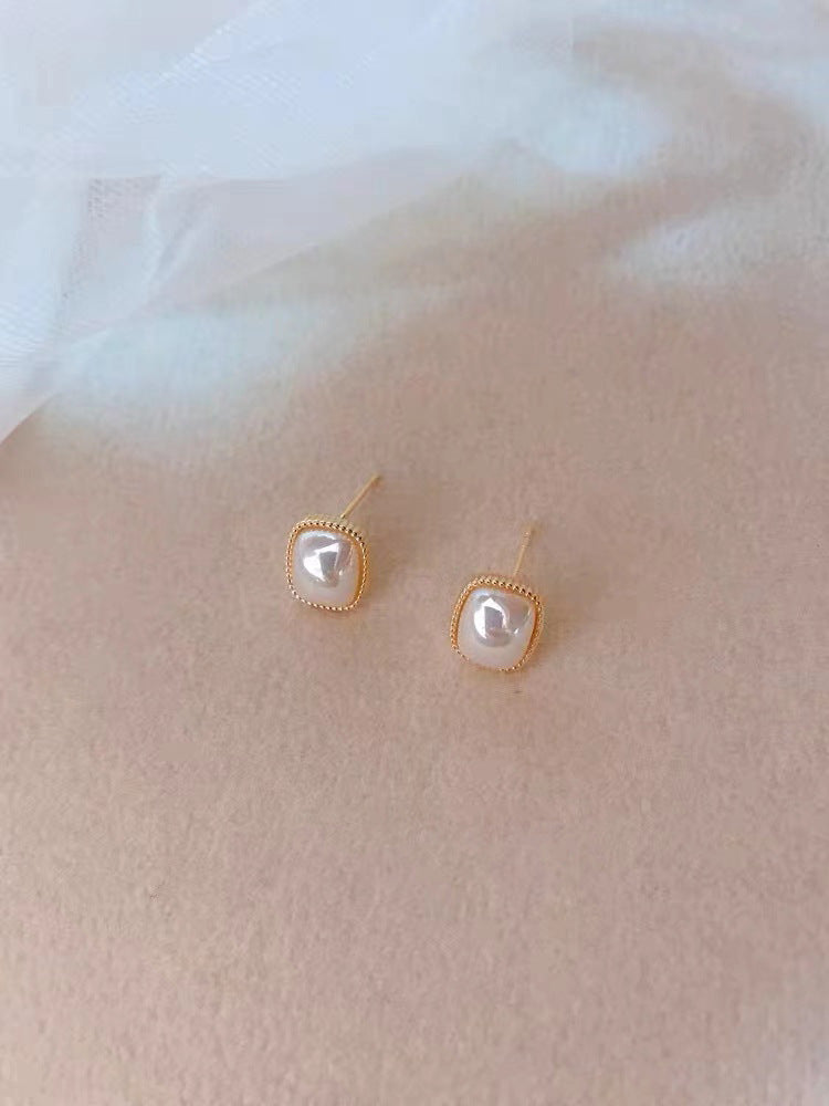 Damen-Ohrringe mit Diamant-Imitationsperle, trendig, schlicht, zart, Temperament
