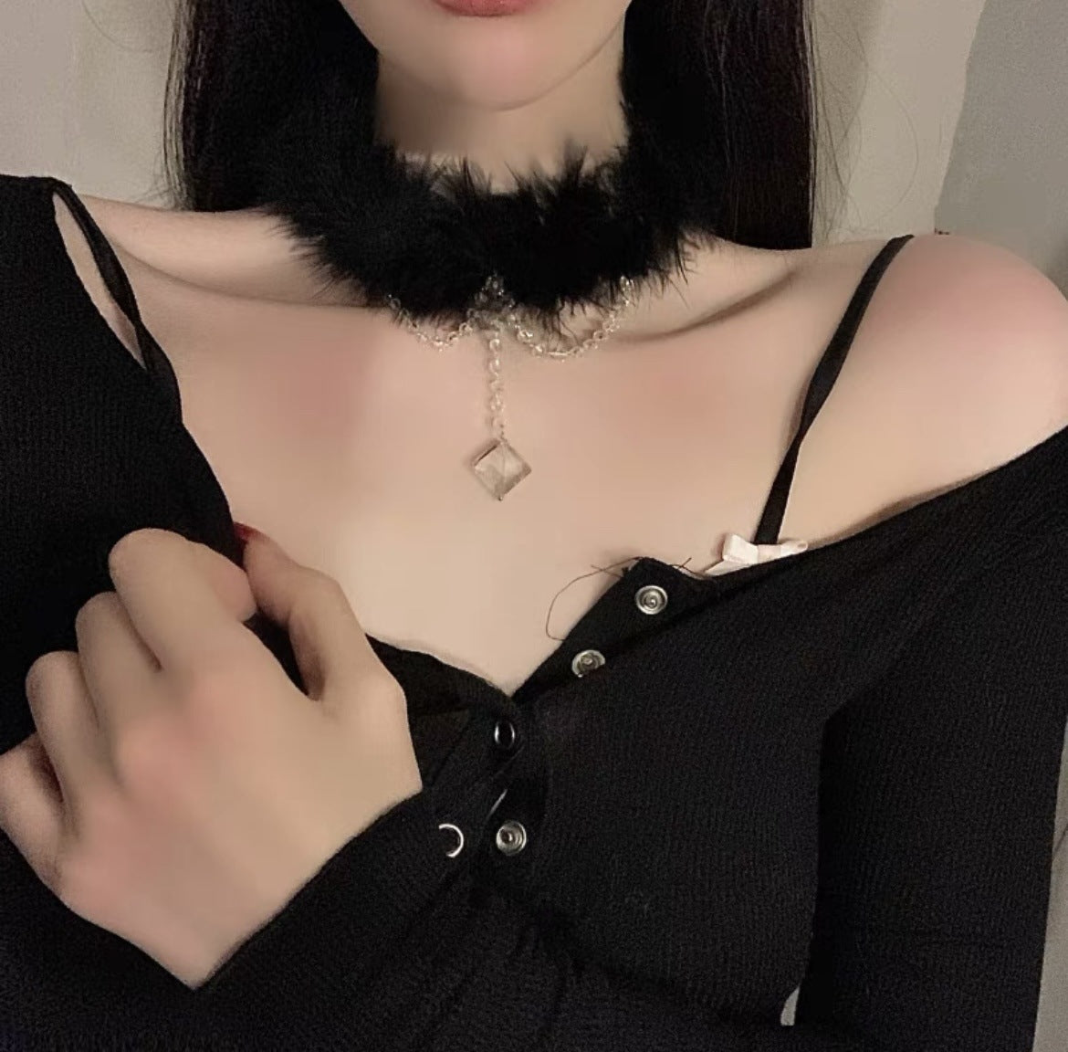 Accessoires de collier de cou pour femme, cloche à nœud en dentelle, colliers de bande