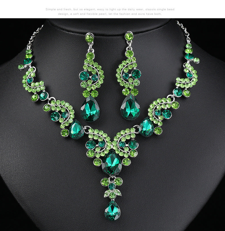 Women's Bridal Wedding Crystal Banquet Dress Party Alloy Ethnic Style Jewelry Set